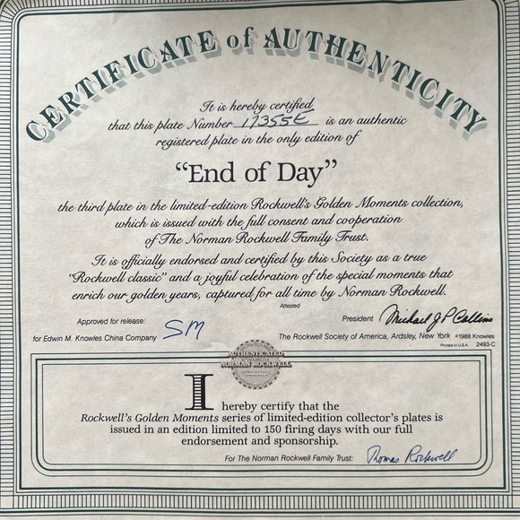 Norman Rockwell End of the Day Plate - Picture 4 of 5